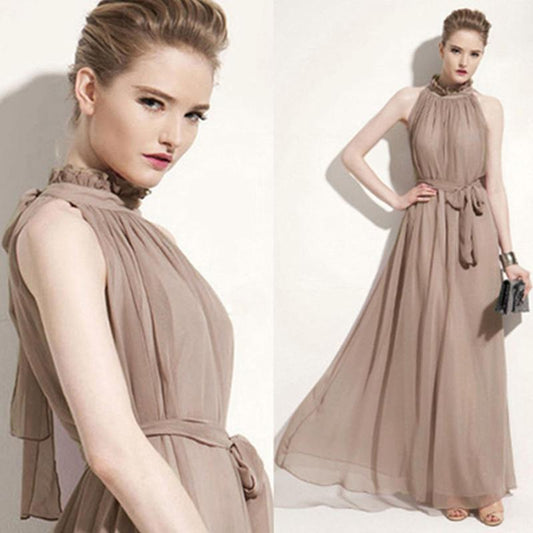 Super Long Ankle Length Skirt Bohemian Solid Color Chiffon Plus Size Dress Holiday Beach Skirt Light and Breathable Elegant Chiffon Long Skirt