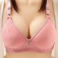 Large Size No Steel Ring Thin Adjustment Gathering Glossy Jacquard Comfortable Breathable Multi-breasted Anti-sagging Fashion Bra