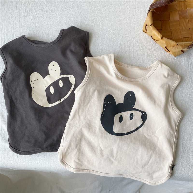 Summer Kids Cute Children's Vest Summer Thin Korean Version Loose Boys and Girls Printed Animal Sleeveless Vest Outer Wear