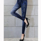Colorful Floral Sexy Womens Skinny Blue Jean Denim Leggings Stretchy Jeggings Pants