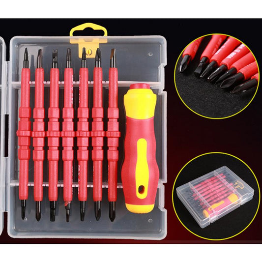 8PCS Electricians Screwdriver Set Tool Electrical Fully Insulated High Voltage Multi Screw Head Type
