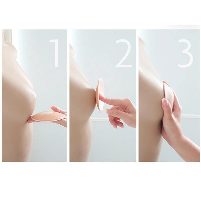 2 Pairs Women's Breathable Silicone Breast Stickers Waterproof Sweatproof Nipple Stickers Latex Insert Breast Pads Push Up Bra Pads Underwear