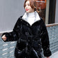 Winter Bright Face Loose Warm Bread Jacket Down Cotton Jacket Women Mid-length Winter Loose Stand-up Collar Thick Warm Cotton Jacket