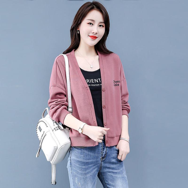 Sweater Cotton Jacket Women Korean Loose Loose Autumn and Winter Thin All-match Jacket Cardigan Sweater Short Baseball Uniform