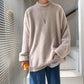Autumn and Winter Men's Plus Velvet Thick Sweater Loose Half High Neck Trend Wild Warm Top