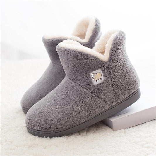 Men Women Winter Slippers Velvet Warm Tube Thickening Indoor Cotton Shoes Non-slip Thick Bottom Couple Wear