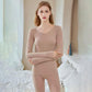 Women Winter Autumn Warm Clothes Thermal Underwear O-neck Female Thicken Tight Suit Windproof Comfortable Soft Lining Long Sleeve High Elasticity Slim