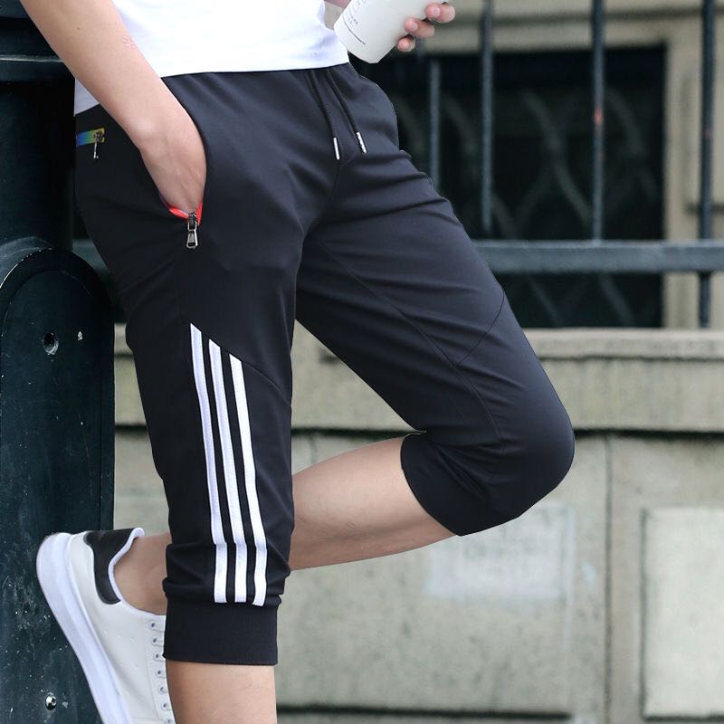 Summer Cotton Cropped Pants Men's Sports Casual Pants Student Shorts