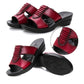 Mother Sandals Slippers Women's Leather Summer Outer Wear Middle-aged and Elderly Women's Sandals Soft Bottom Middle Heel Non-slip