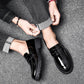 Men's Leather Shoes Casual Paint Leather Bright Leather Fashion Shoes