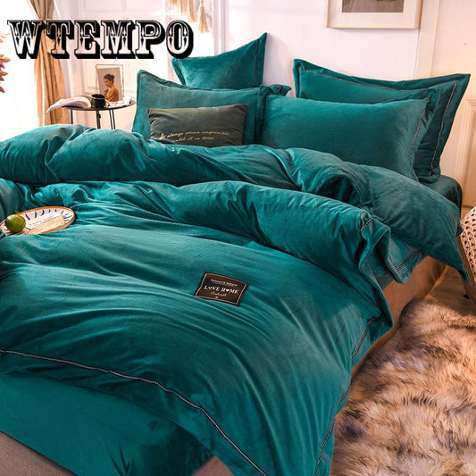 4pcs Home Bedding Sets Bed Linen Duvet Cover Flat Sheet Bedding Set Winter King Queen,bed Set 2019