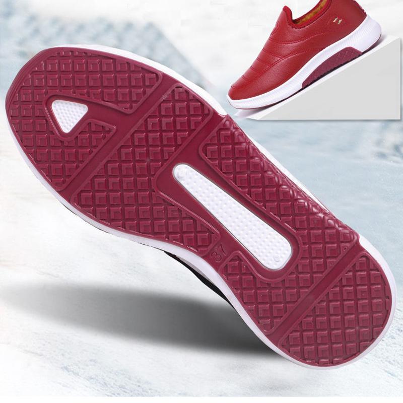 Winter Cotton Shoes Women's Waterproof Plus Velvet Mother Shoes Flat Non-slip Warm Middle-aged and Elderly Short Boots