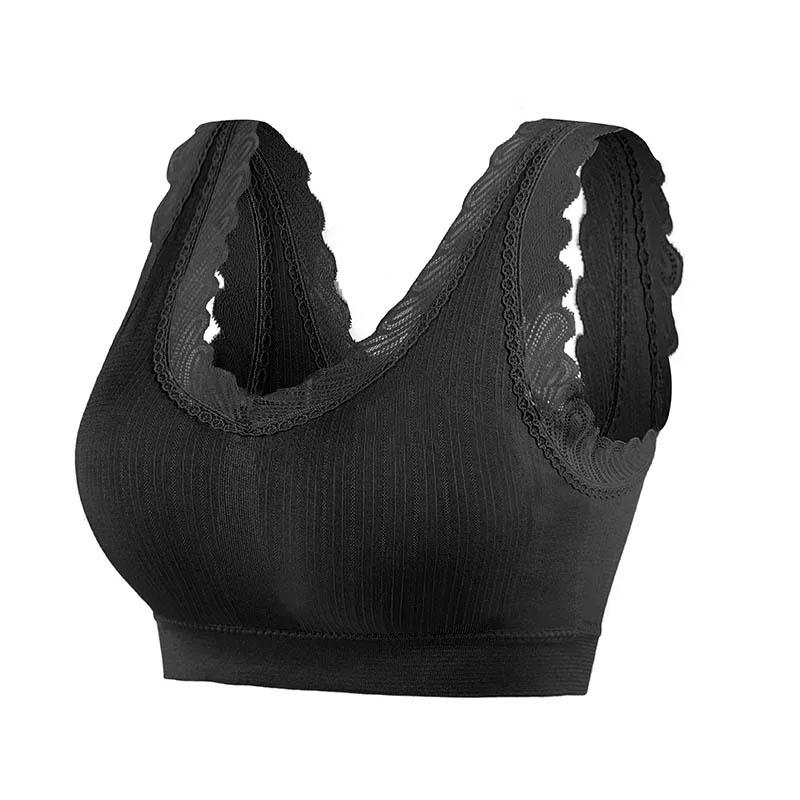 Ladies Sexy Breathable Lace Beautiful Back Tube Top Adjustable Yoga Running Shockproof Gathering Sports Student Vest Anti-sagging Comfortable Bra