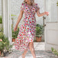 Printed Flowy Dress Summer Women's Sexy Holiday Big Skirt Slash Floral Long Dress