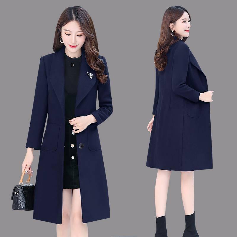 Women Coat Winter Wool Blends Coat Winter Autumn Female Long Sleeve Jacket Plus Size Casual Outwear