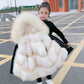 Children's Pie To Overcome The Winter Girl Imitation Fur Detachable Liner Foreign Style Girls Thick Cotton Coat Fashion Warm Plush Coat