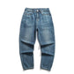 Jeans Men's Nine-point Casual Pants Retro Loose Straight-leg Overalls Wide-leg Harem Pants