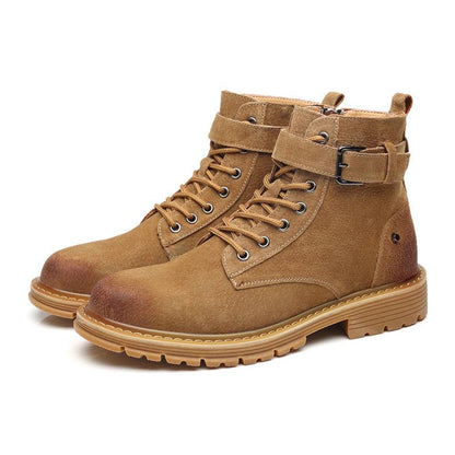 Men's Martin Boots Casual Shoes Men's Retro Leather Shoes Men Ankle Boots British Style Boots