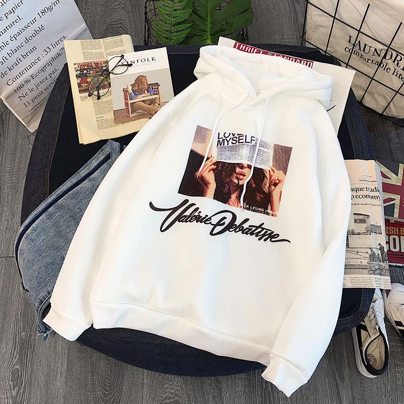 Hooded tops spring and autumn sweater cotton women's sweatshirt wild large size long sleeve warm