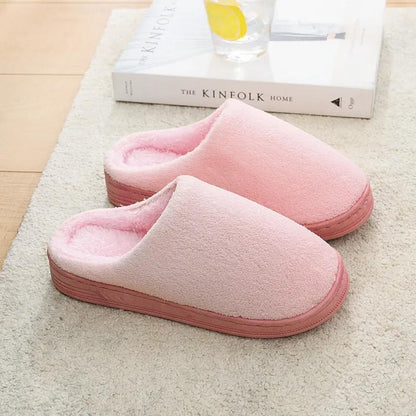 Cotton Slippers for Men and Women with Bag and Winter Home Warm Indoor Non-slip Fur Slippers