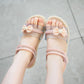 Girl's Summer Sandals Big Girls' Soft Sole Light Beach Sandals Anti-slip Bow Decoration Princess Sandals