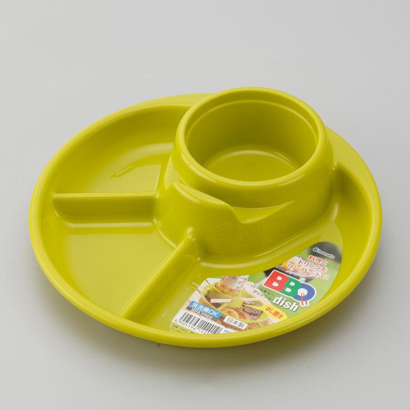 Grid Reduced Fat Dinner Plate Children's Breakfast Plate Picnic Bento Self-service Snack Plate One-person Tableware
