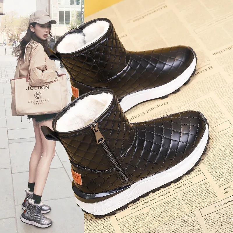 Snow Boots Women Autumn and Winter Plus Velvet Cotton Shoes Wild Cotton Boots Winter Martin Boots Short Boots