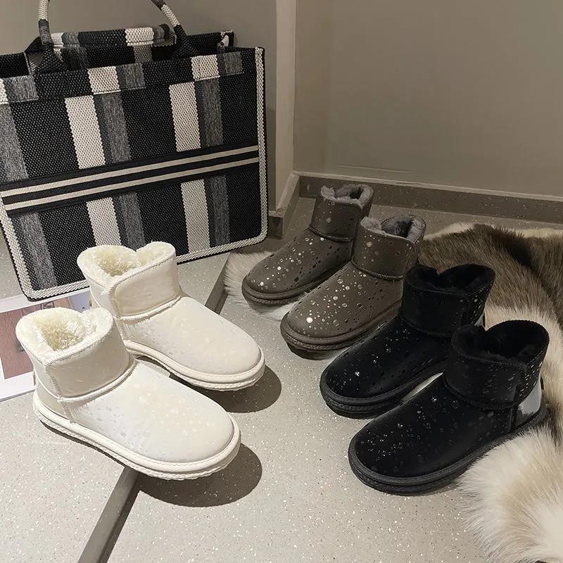 Winter Snow Boots Women's Thick Waterproof Soft-soled Warm Shoes Non-slip Thick-soled Short Tube Snow Cotton Shoes Women