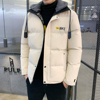 Winter Plus Size Down Jacket Men's Short Thick Youth Jacket Korean Version of The Trend of White Duck Down Jacket Hooded Warm Jacket