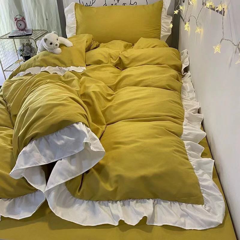 Lace Single Bed Three-piece Quilt Cover Sheet Pillowcase Princess Wind Bedding Set