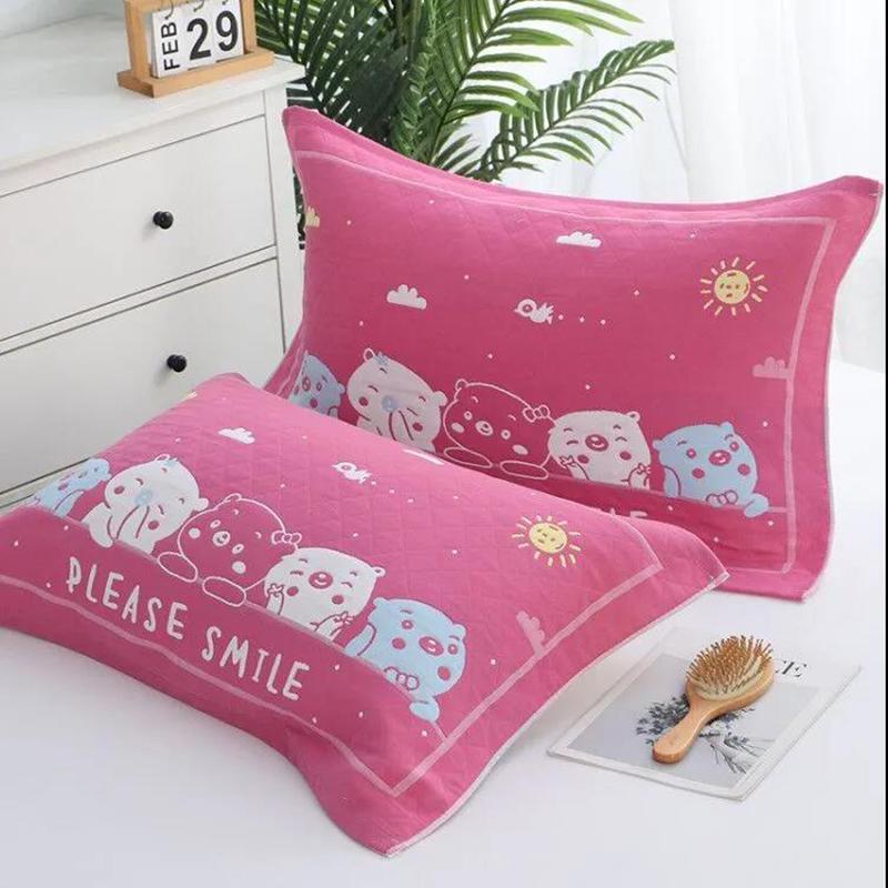 Simple Style Cotton Gauze Pillow Towel Large Pair High-end Adult Thickened Couples Non-shedding Non-fading Pillow Towel