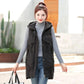 Winter Vest Women's Autumn and Winter Down Cotton Mid-length Hooded Warm Jacket