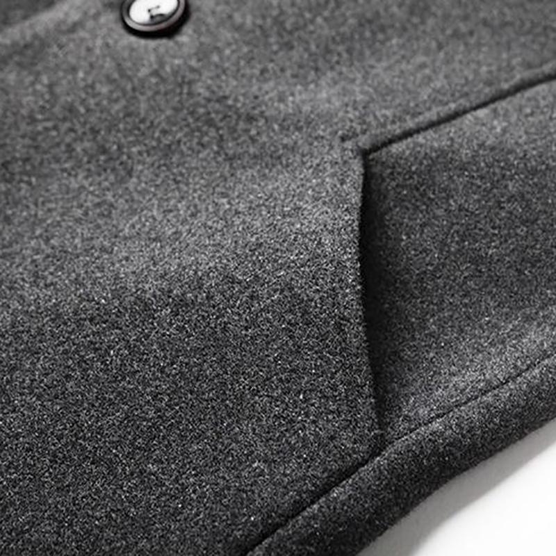 Winter Trench Coats Wool Warm Long Jackets for Men 2021 New Fashion Solid Stand Collar Slim Plus Size Male Windbreaker Coat Thicken Casual Mens Trench