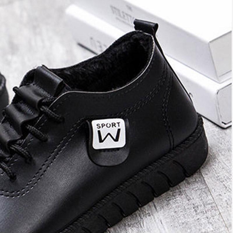 Autumn and Winter Women Fleece Cotton Shoes Casual Leather Shoes Women's Shoes All-match Mother Shoes