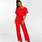 Women Solid Color Jumpsuit Summer Short Sleeve Casual One Piece Romper Lady Slim Long Overalls