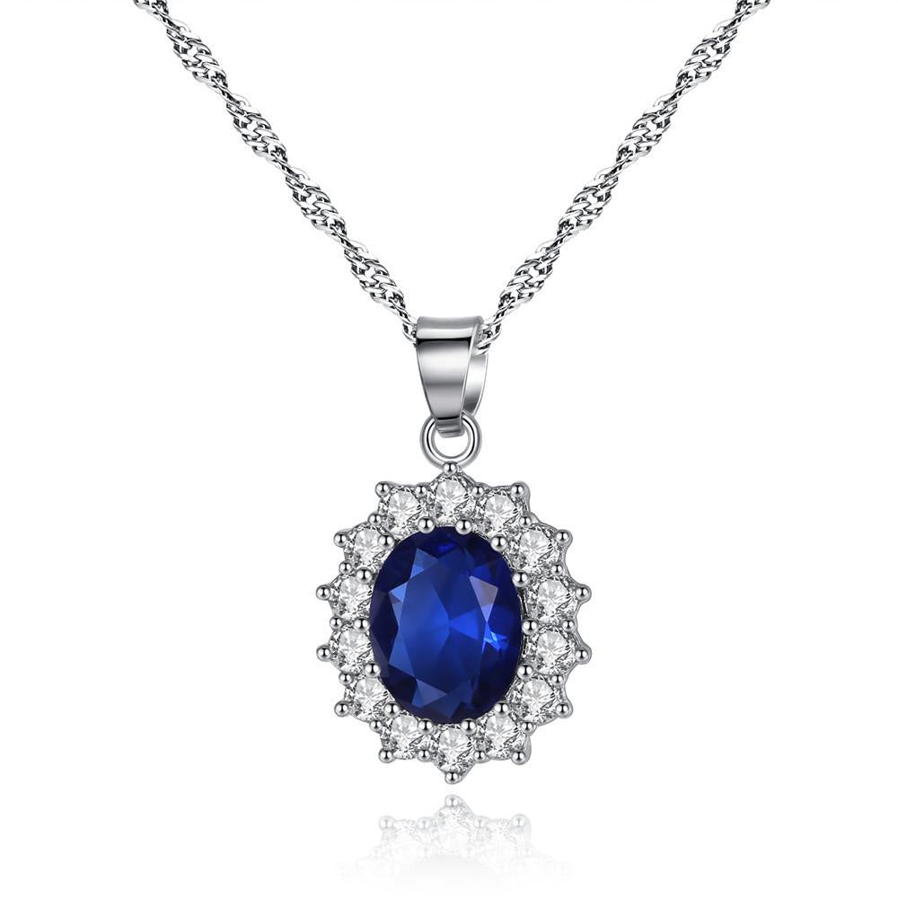 Princess Kate married tanzanite sapphire necklace sun flower zircon necklace wedding necklace
