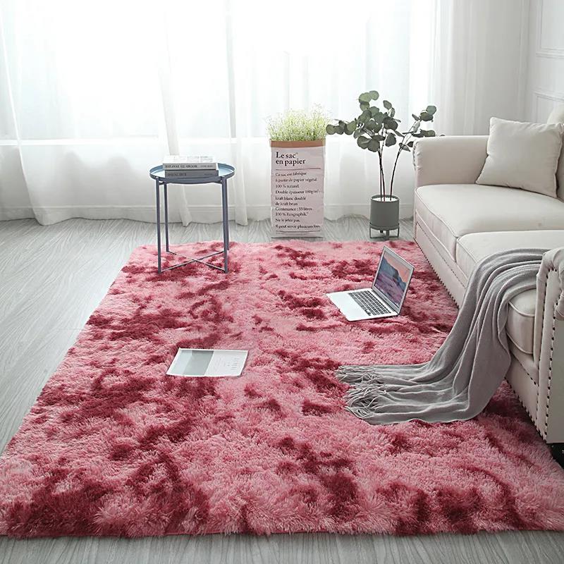 Living Room Long Hair Tie-dye Carpet Coffee Table Blanket Home Modern Minimalist Bedside Bedroom Carpet