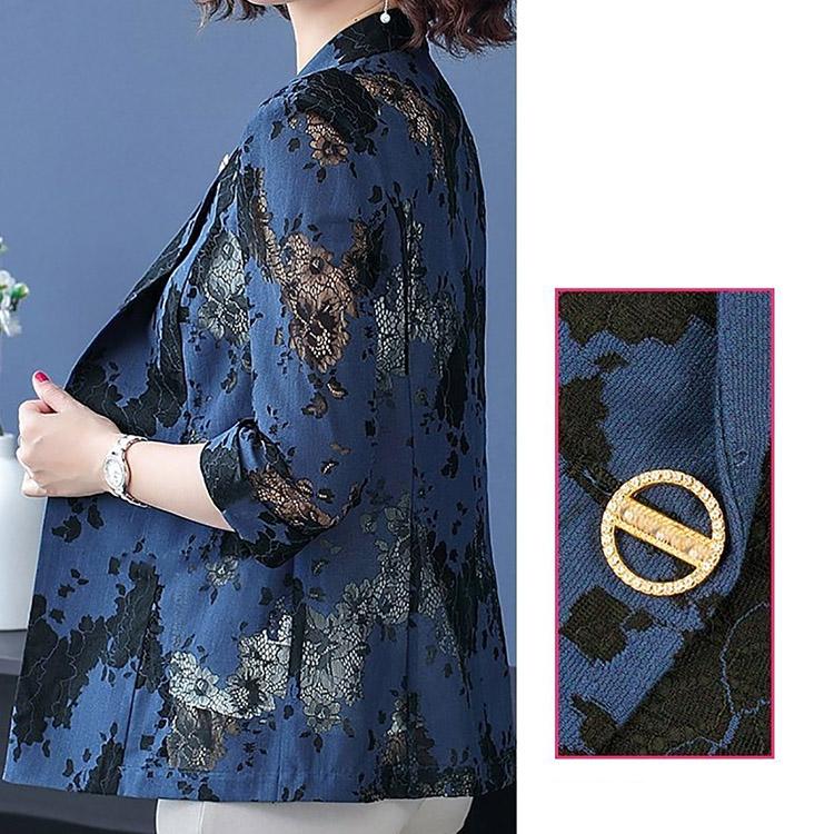 Middle-aged Ladies Mother Coat Western Style Lace Top Fashion Thin Suit