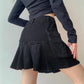 High Waist Versatile Ultra Short A-Line Skirt Spring Retro Denim Pleated Skirt