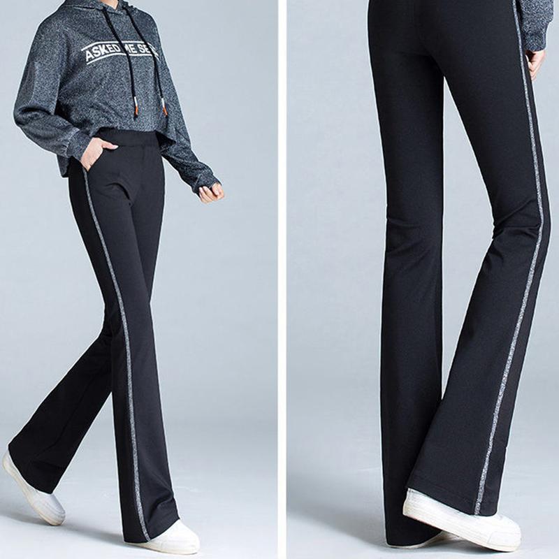 Female Student Sports Flared Trousers Fashion Loose and Versatile High-waist Bottoming Casual Wide-leg Trousers
