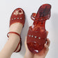 Sandals Women's Summer Mid-heel Crystal Outer Wear Non-slip Beach Heightened Thick Heels