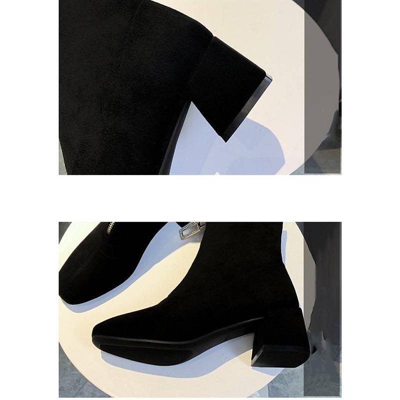 Autumn Winter Women Boots Square European Ladies Shoes Martin Boots Elegant High Heel Ankle Boots