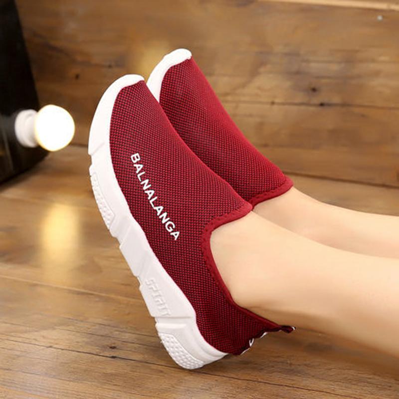 Spring  Autumn Fashion Ladies One-step Korean Version  All-match Breathable Non-slip Flat Soft Sole Sports Casual Shoes