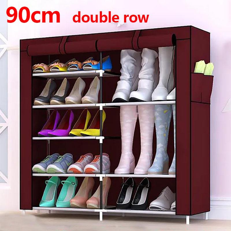 90cm Long Double Row Stainless Steel Hanger Storage Cabinet Waterproof Storage Rack Coat Hanger Shoe Rack