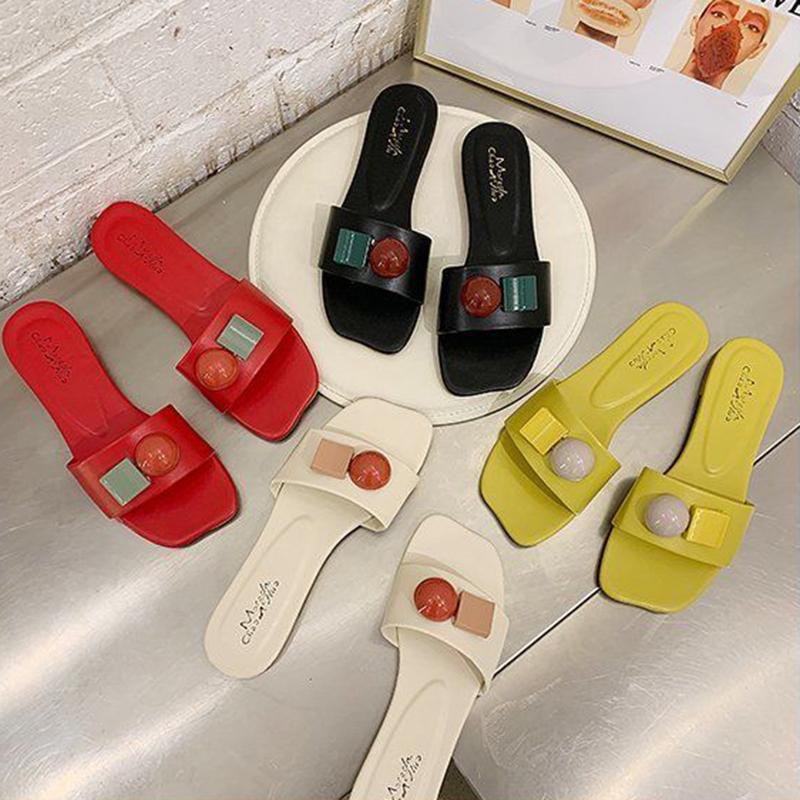 Slippers Women Outdoor Slippers Flat-bottom Slippers Women Outdoor Fashion Beach Sandals and Slippers