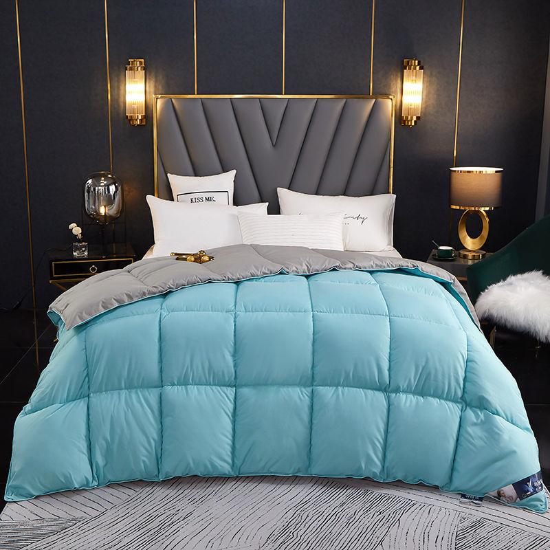 Thicken Warm White Goose Down Quilt Large Solid Color Four Seasons Quilt Family Bedding