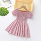 Summer Girl Fold Dress Children's Princess Pure Cotton Dress Cute Sweet Pleated