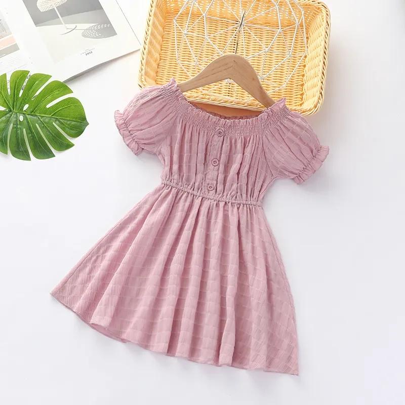 Summer Girl Fold Dress Children's Princess Pure Cotton Dress Cute Sweet Pleated