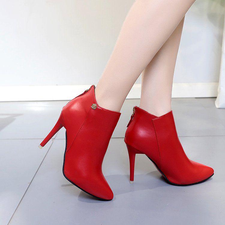 Women's Ankle Boots Ankle Boots High Heels PU Leather Chelsea Boots Short Boots High Heel Boots