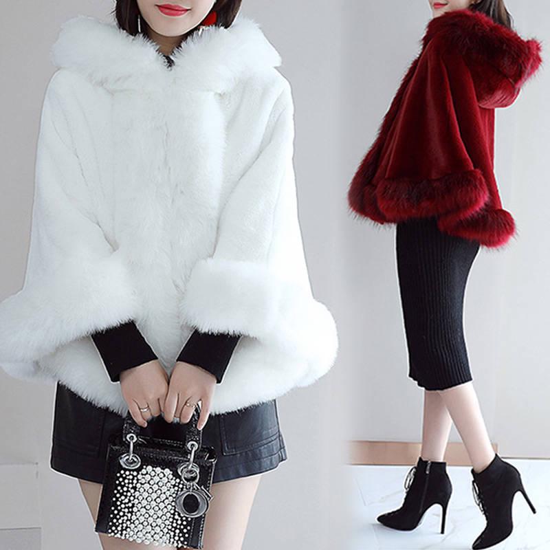 Women Coat Luxury Womens Ladies Faux Mink Cashmere Wedding Winter Long Fur Coat Shawl Cape